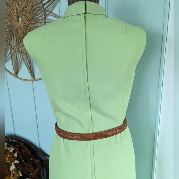 Vintage Pale Green Long Dress - Picture 7 of 8